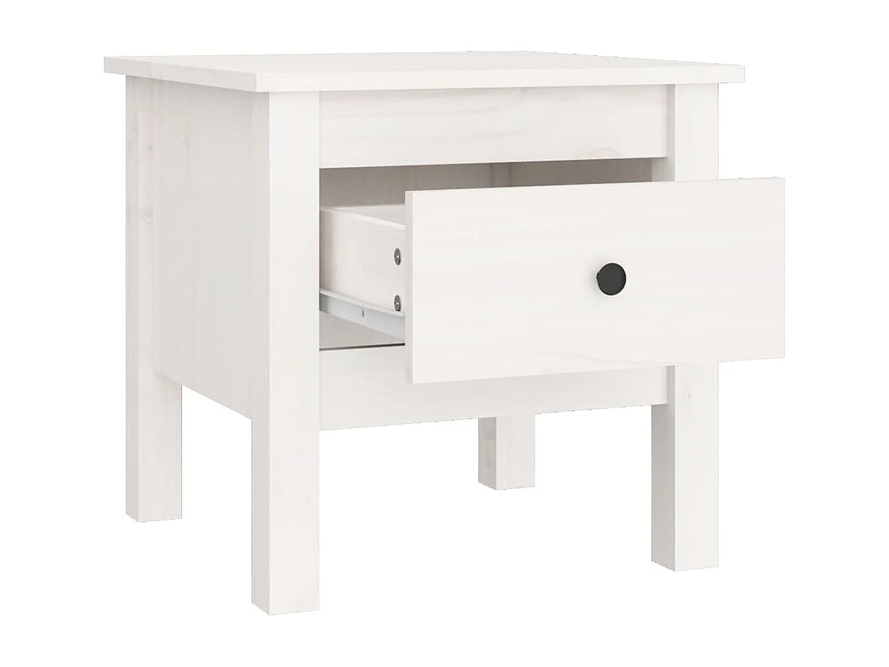 Tavolino laterale Bianco 40x40x39 cm Legno massello di pino