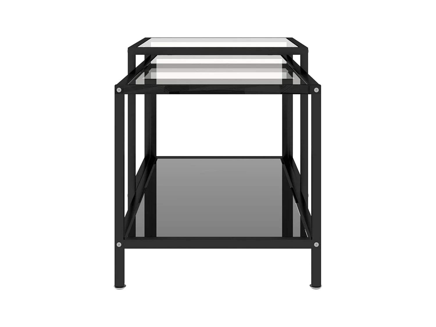 Tables à thé 2 pcs Verre trempé Noir