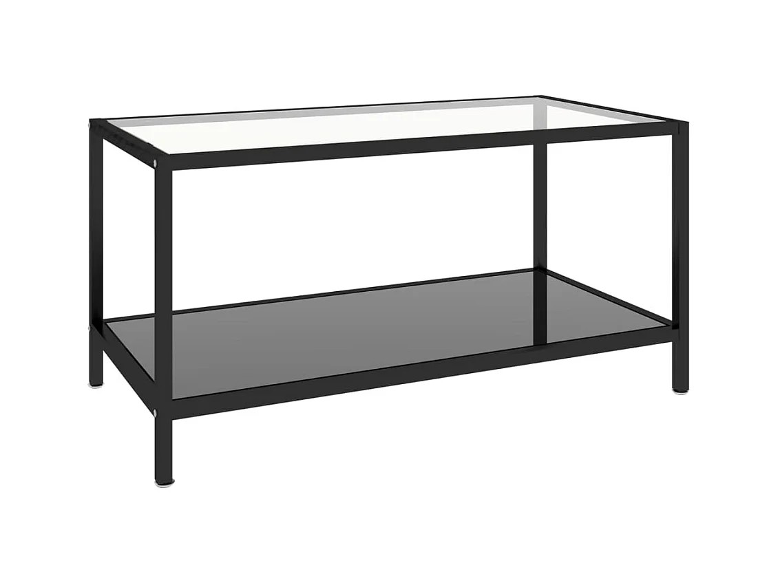 Tables à thé 2 pcs Verre trempé Noir