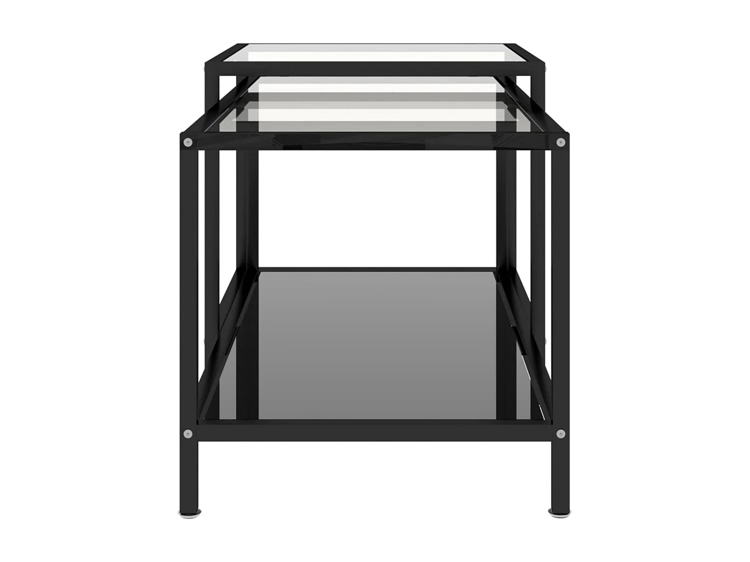 Tables à thé 2 pcs Verre trempé Noir