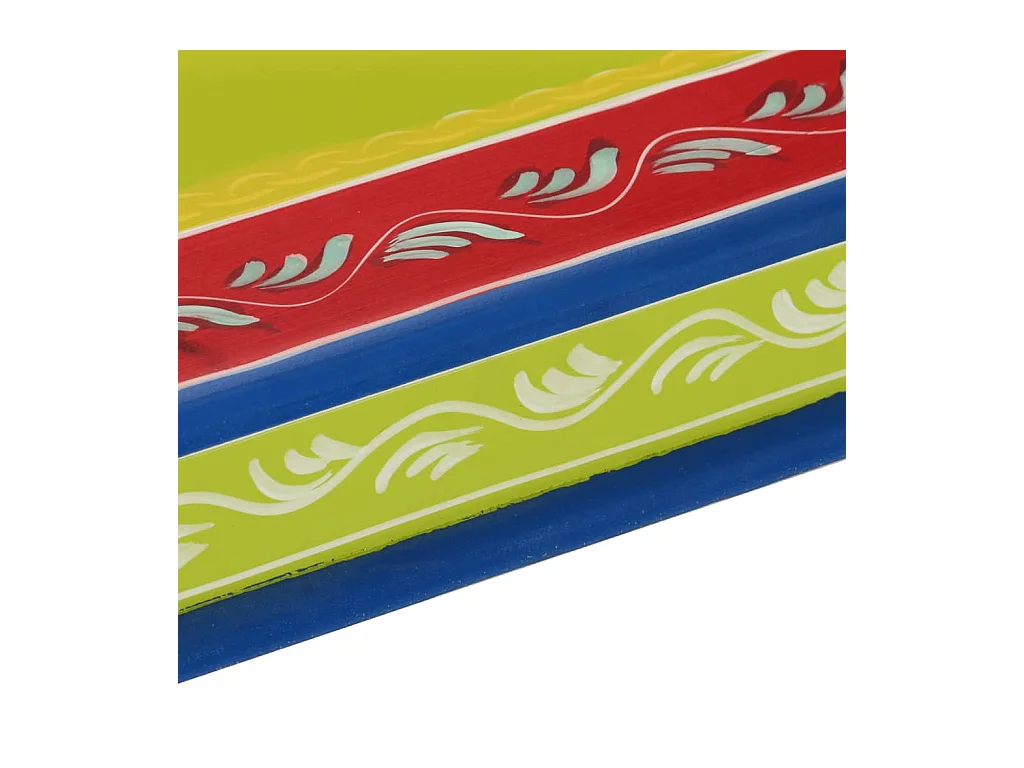 Handbemalter Couchtisch aus massivem Mangoholz in Grün