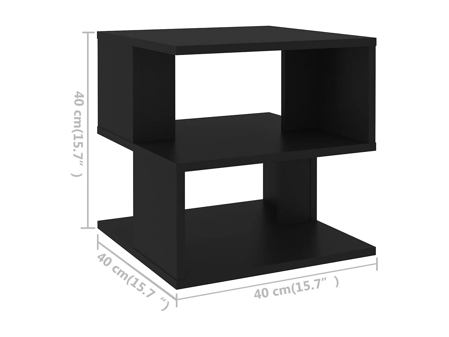 Zwarte bijzettafel 40x40x40 cm spaanplaat