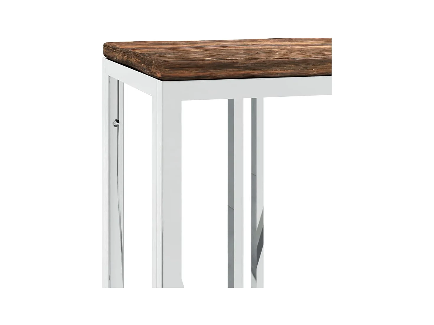 Consoletafel van roestvrij staal en massief gerecycled hout
