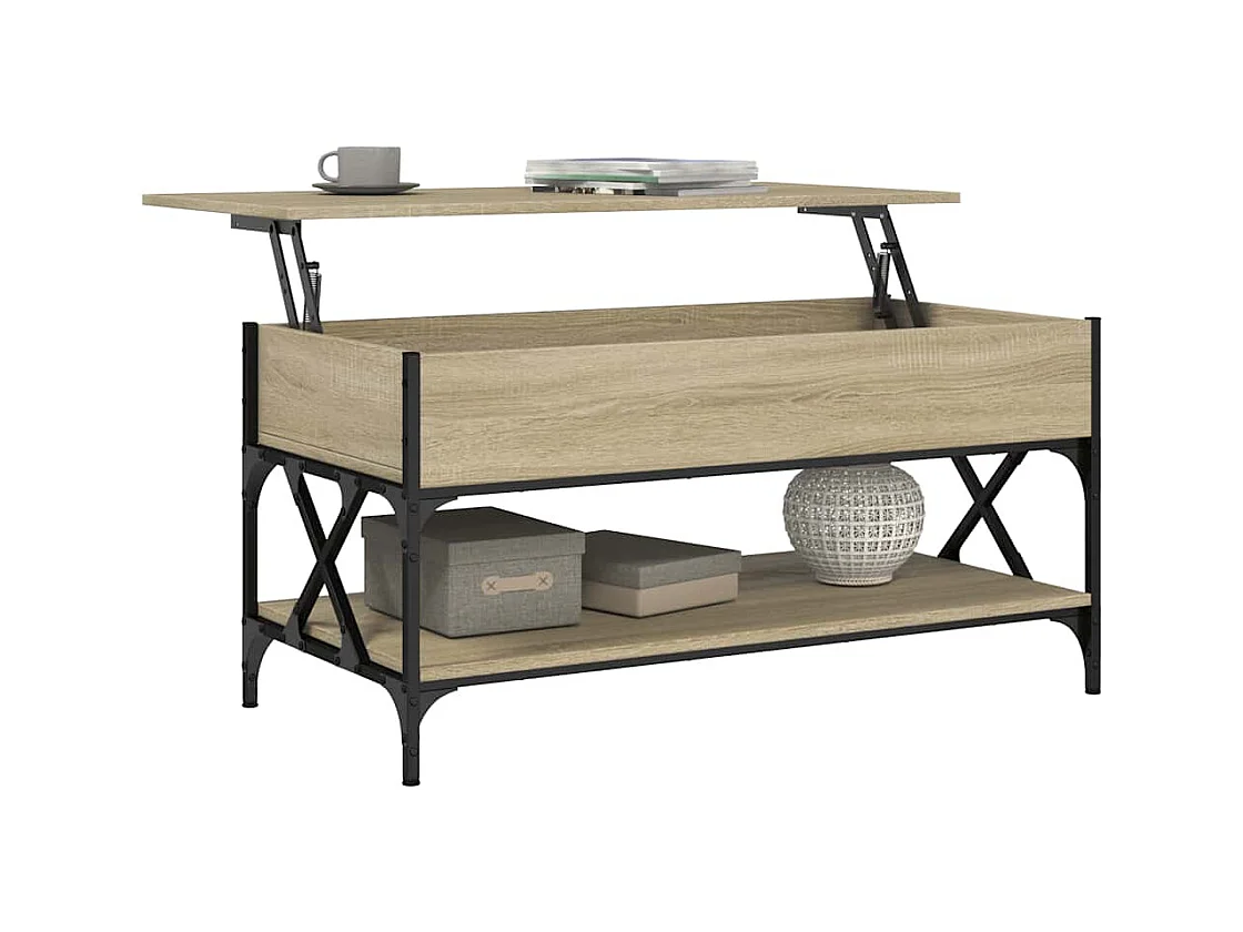 Sonoma eiken salontafel 100x50x50cm bewerkt hout en metaal