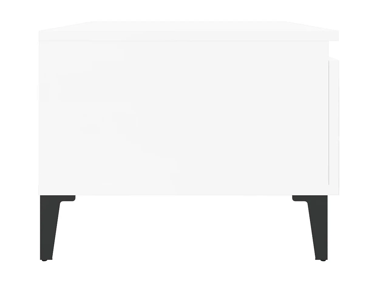 Table d'appoint Blanc brillant 50x46x35 cm Bois d'ingénierie