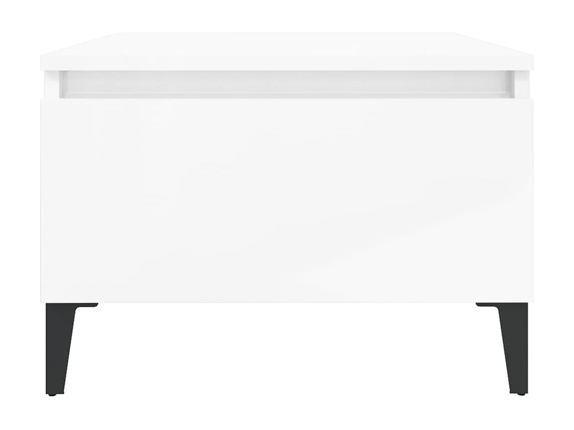 Table d'appoint Blanc brillant 50x46x35 cm Bois d'ingénierie