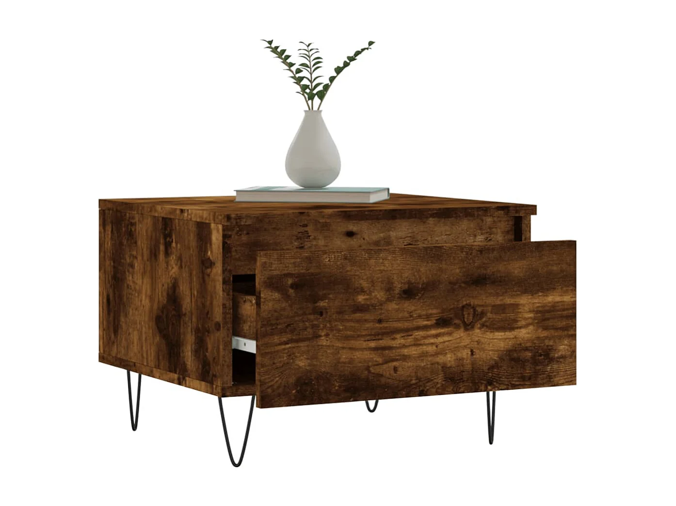 Tavolini da caffè 2 pezzi rovere affumicato 50x46x35 cm legno ingegnerizzato