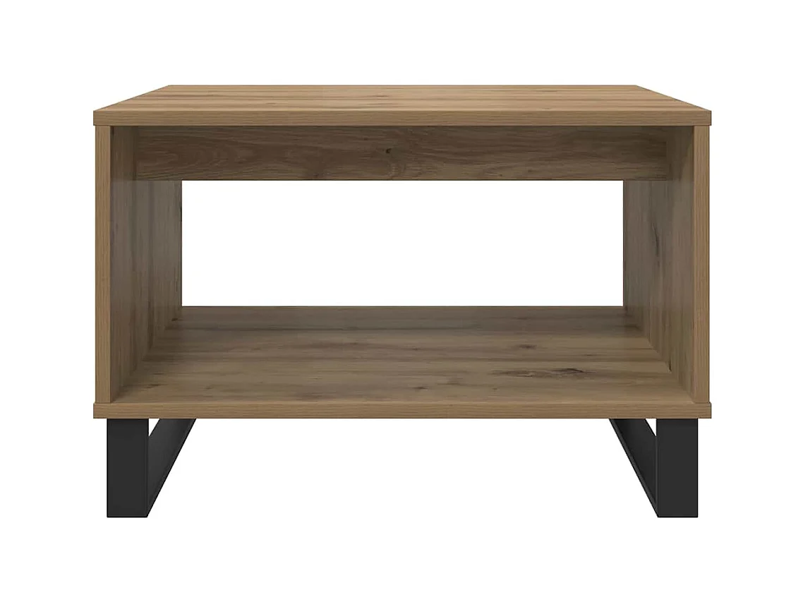 Table basse chêne artisanal 60 x 50 x 40 cm Bois d'ingénierie