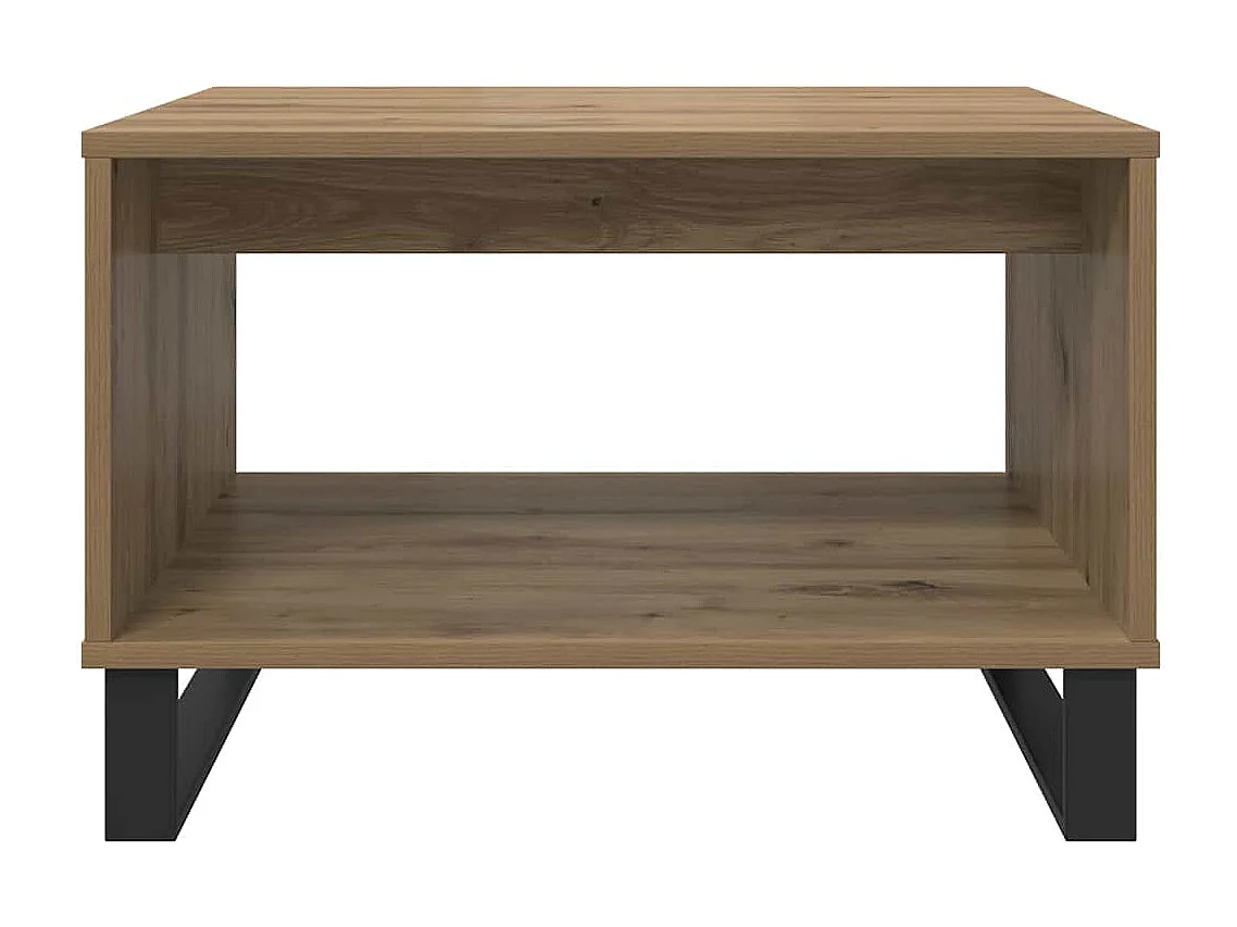 Table basse chêne artisanal 60 x 50 x 40 cm Bois d'ingénierie
