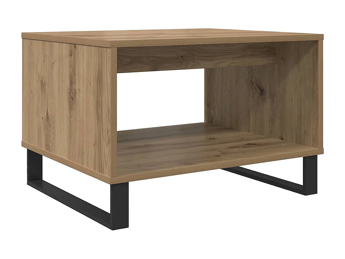 Table basse chêne artisanal 60 x 50 x 40 cm Bois d'ingénierie