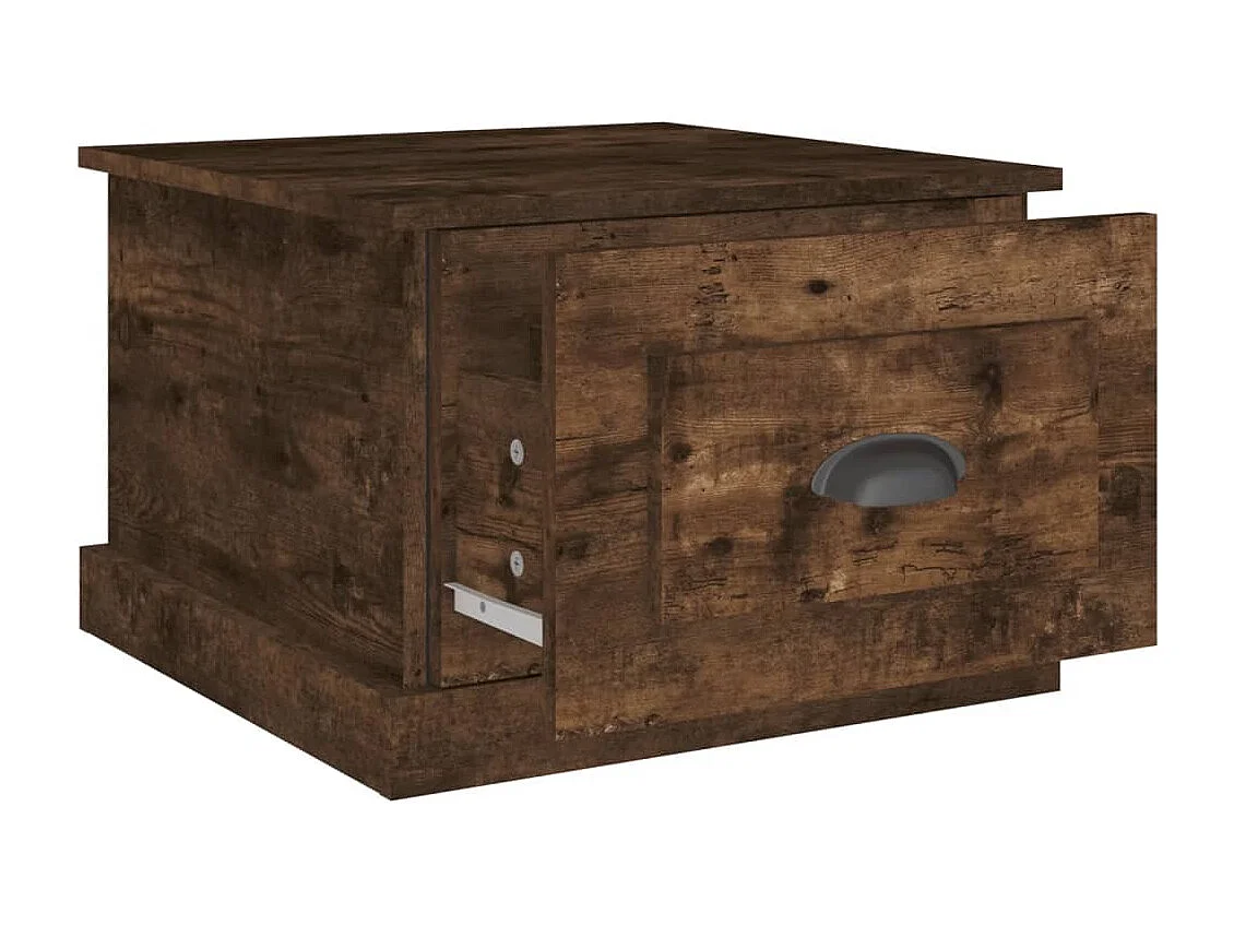 Gerookte eiken salontafel 50x50x35 cm bewerkt hout