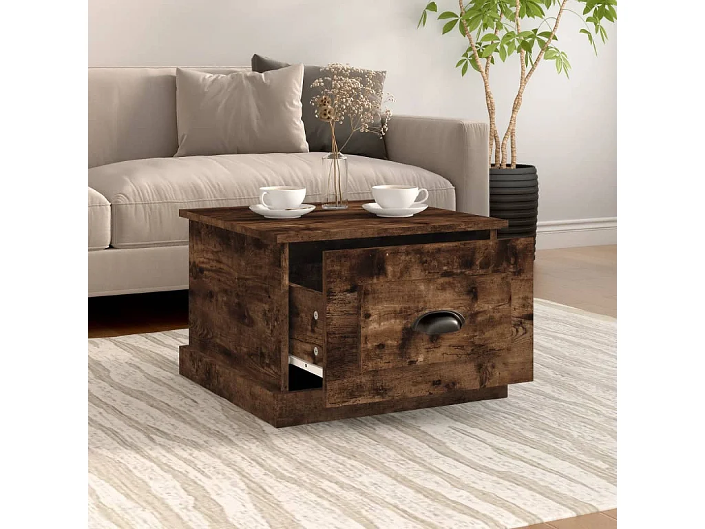 Couchtisch aus geräucherter Eiche, 50 x 50 x 35 cm, Holzwerkstoff