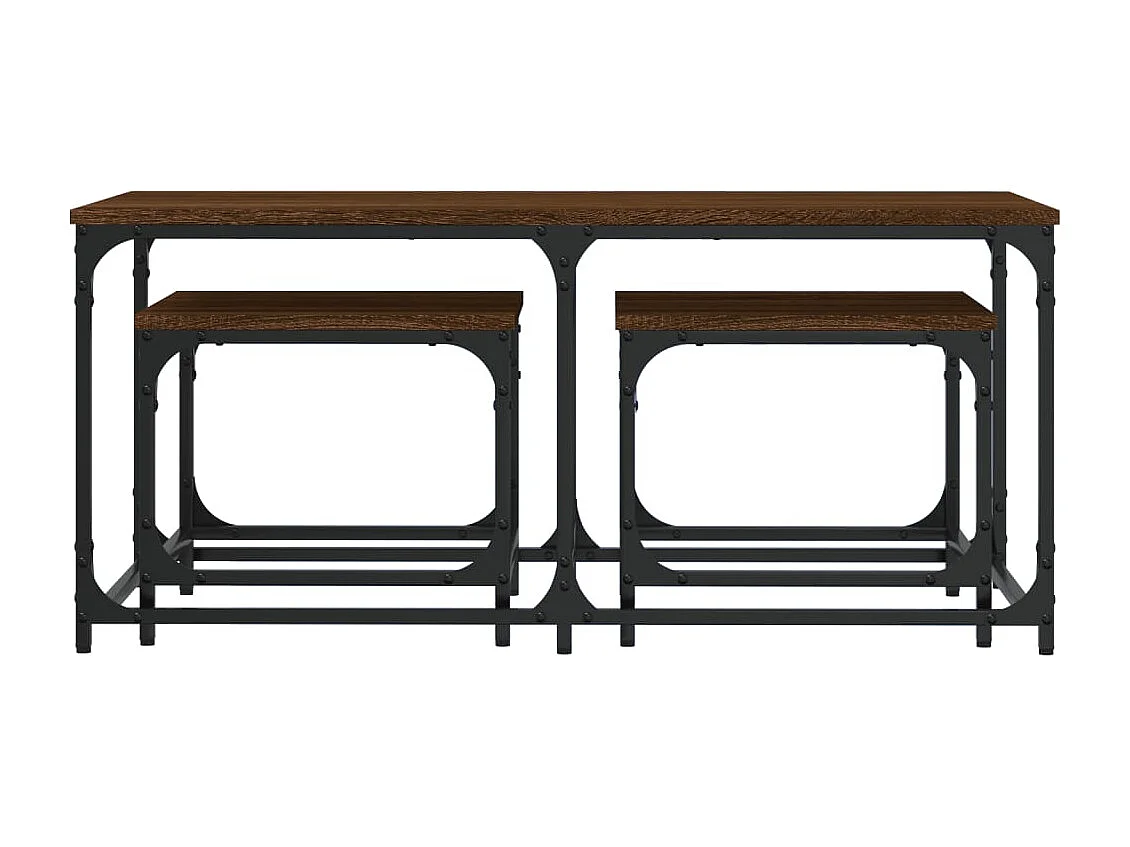 Tables basses gigognes 3 pcs chêne marron bois d'ingénierie