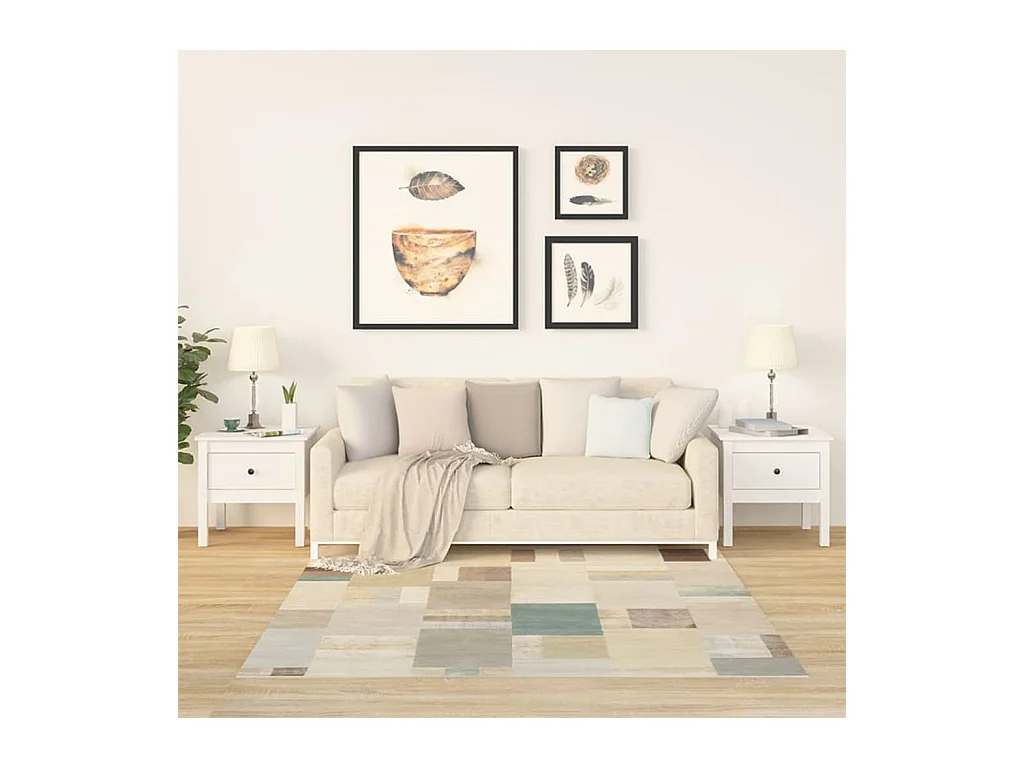 Bijzettafels 2 stuks Wit 50x50x49 cm Massief grenenhout