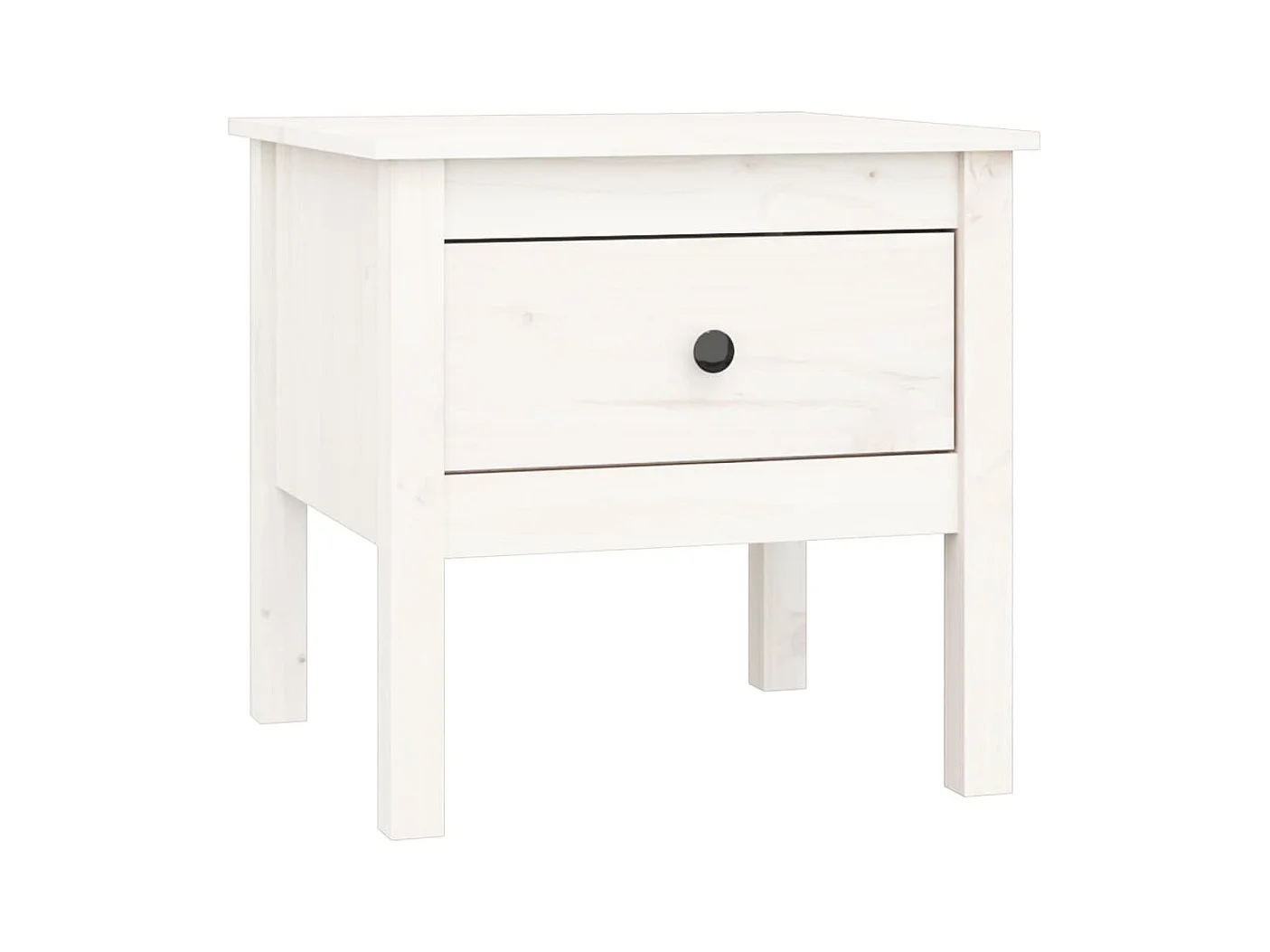 Bijzettafels 2 stuks Wit 50x50x49 cm Massief grenenhout