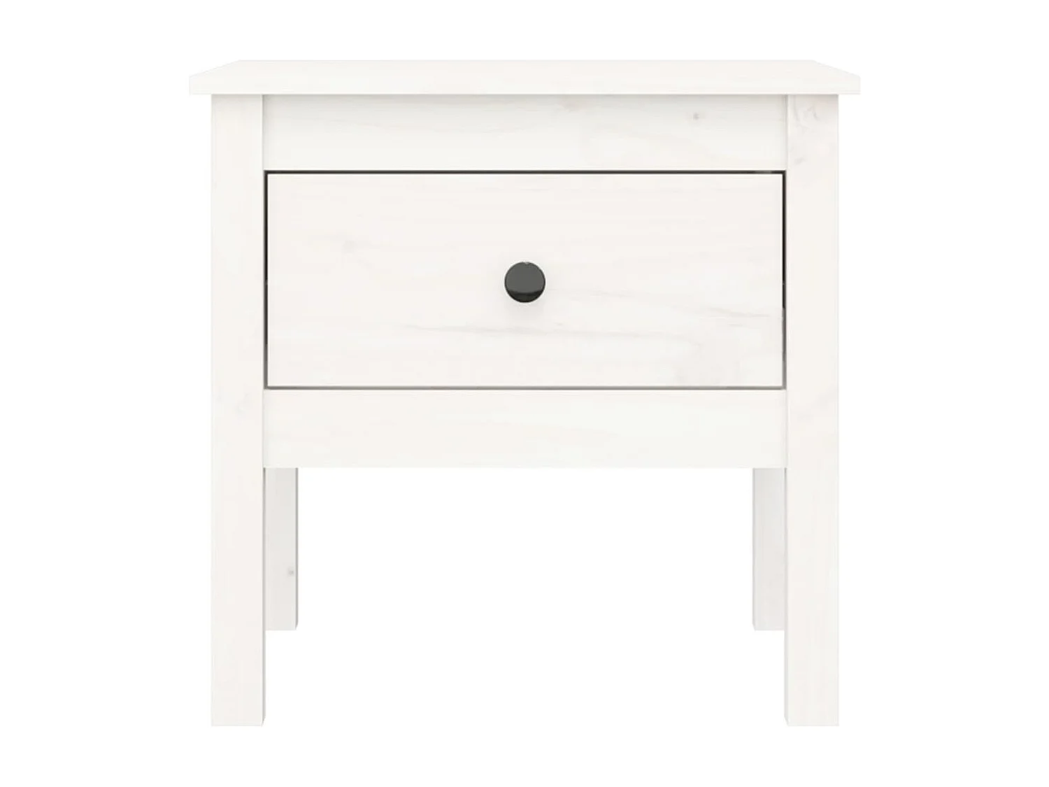 Bijzettafels 2 stuks Wit 50x50x49 cm Massief grenenhout