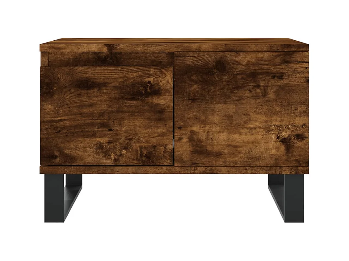 Gerookte eiken salontafel 55x55x36,5 cm bewerkt hout