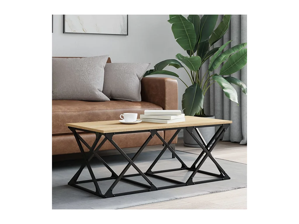 Table basse chêne sonoma 100x49x40 cm bois d'ingénierie