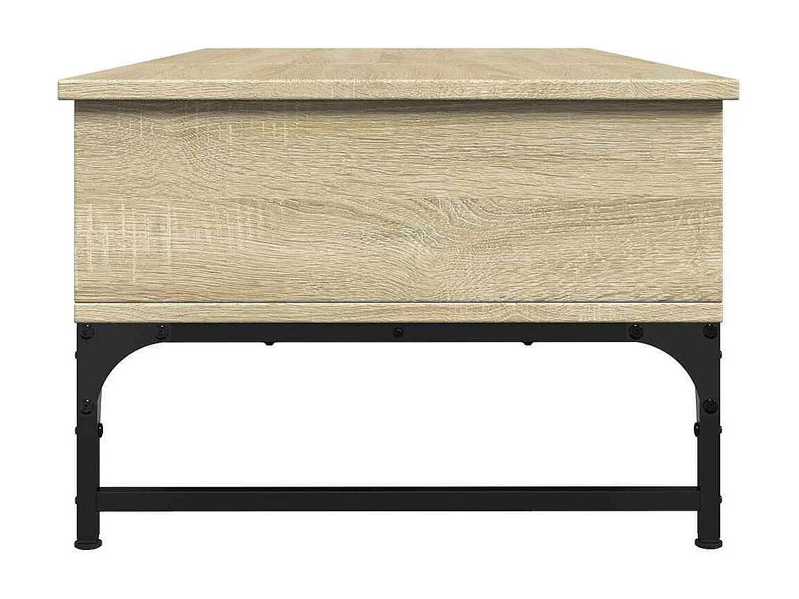 Tavolino da caffè in rovere Sonoma 100x50x35cm in legno ingegnerizzato e metallo