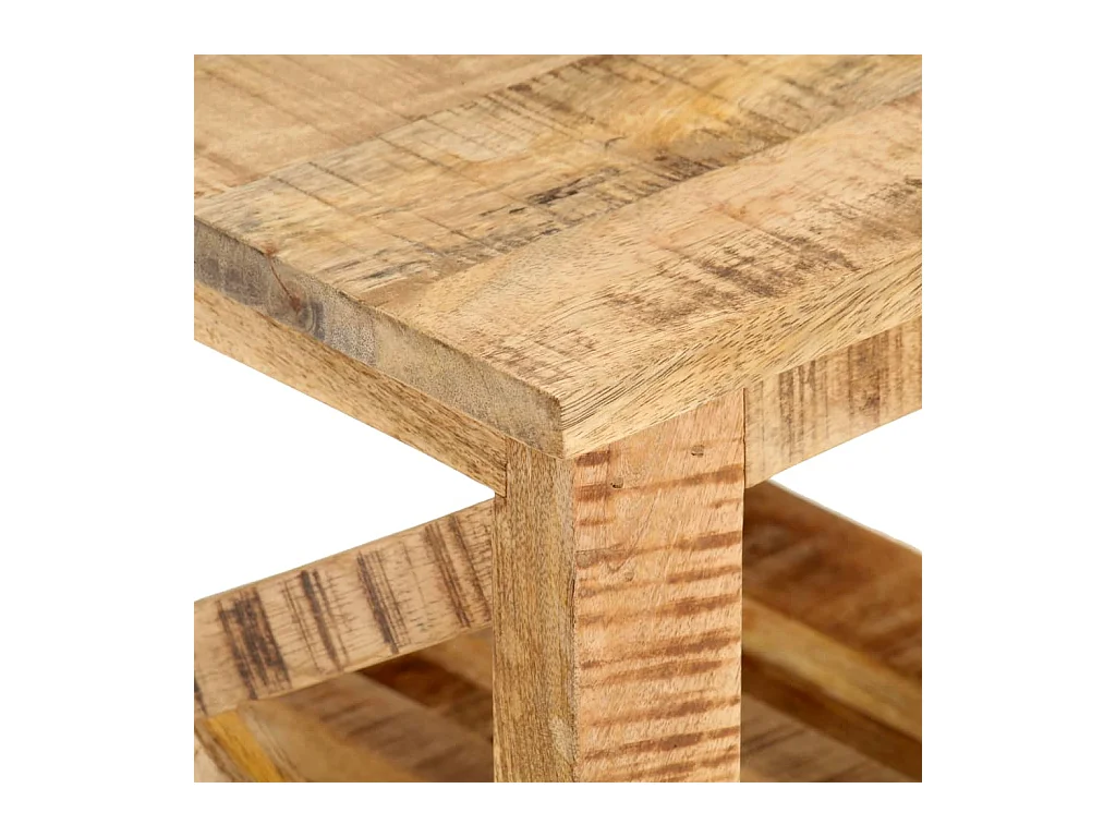 Table d'appoint avec roues 40x40x42 cm Bois de manguier brut