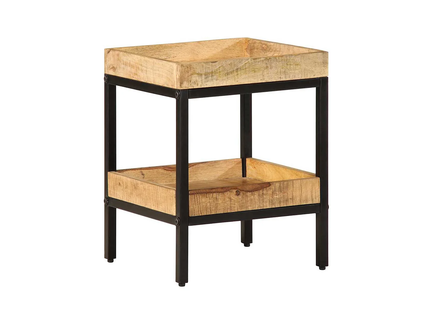 Bruine bijzettafel 35 x 35 x 45 cm massief mangohout