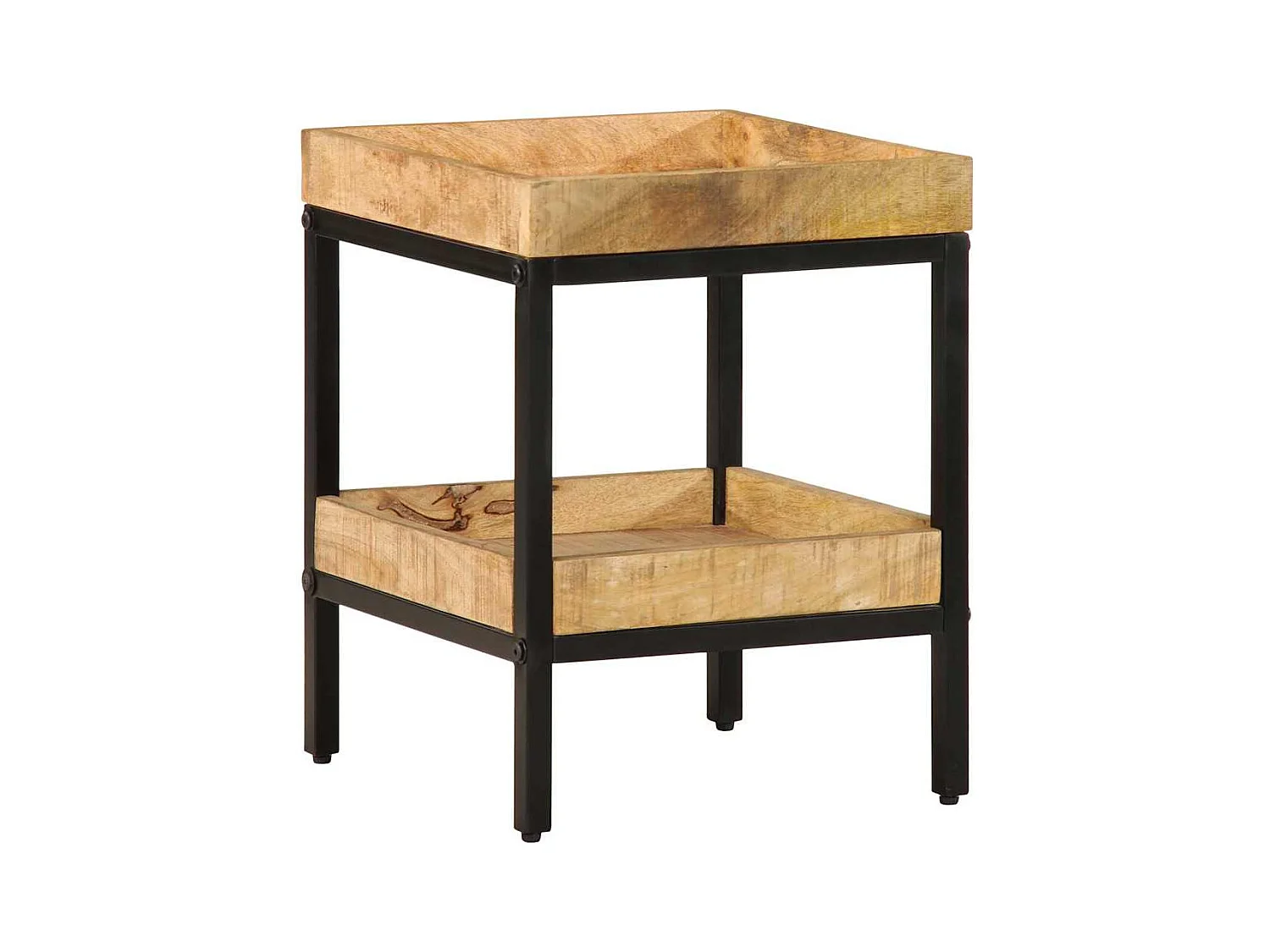 Bruine bijzettafel 35 x 35 x 45 cm massief mangohout