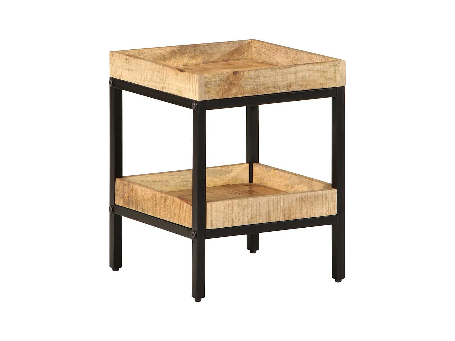 Bruine bijzettafel 35 x 35 x 45 cm massief mangohout