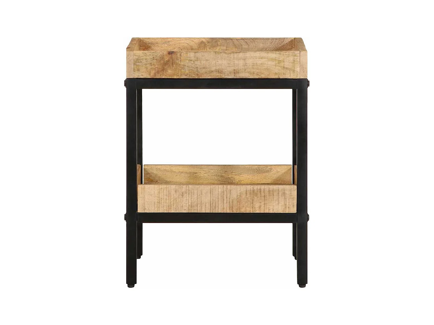 Bruine bijzettafel 35 x 35 x 45 cm massief mangohout