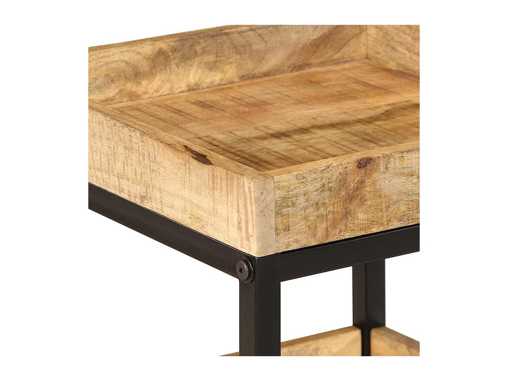 Bruine bijzettafel 35 x 35 x 45 cm massief mangohout