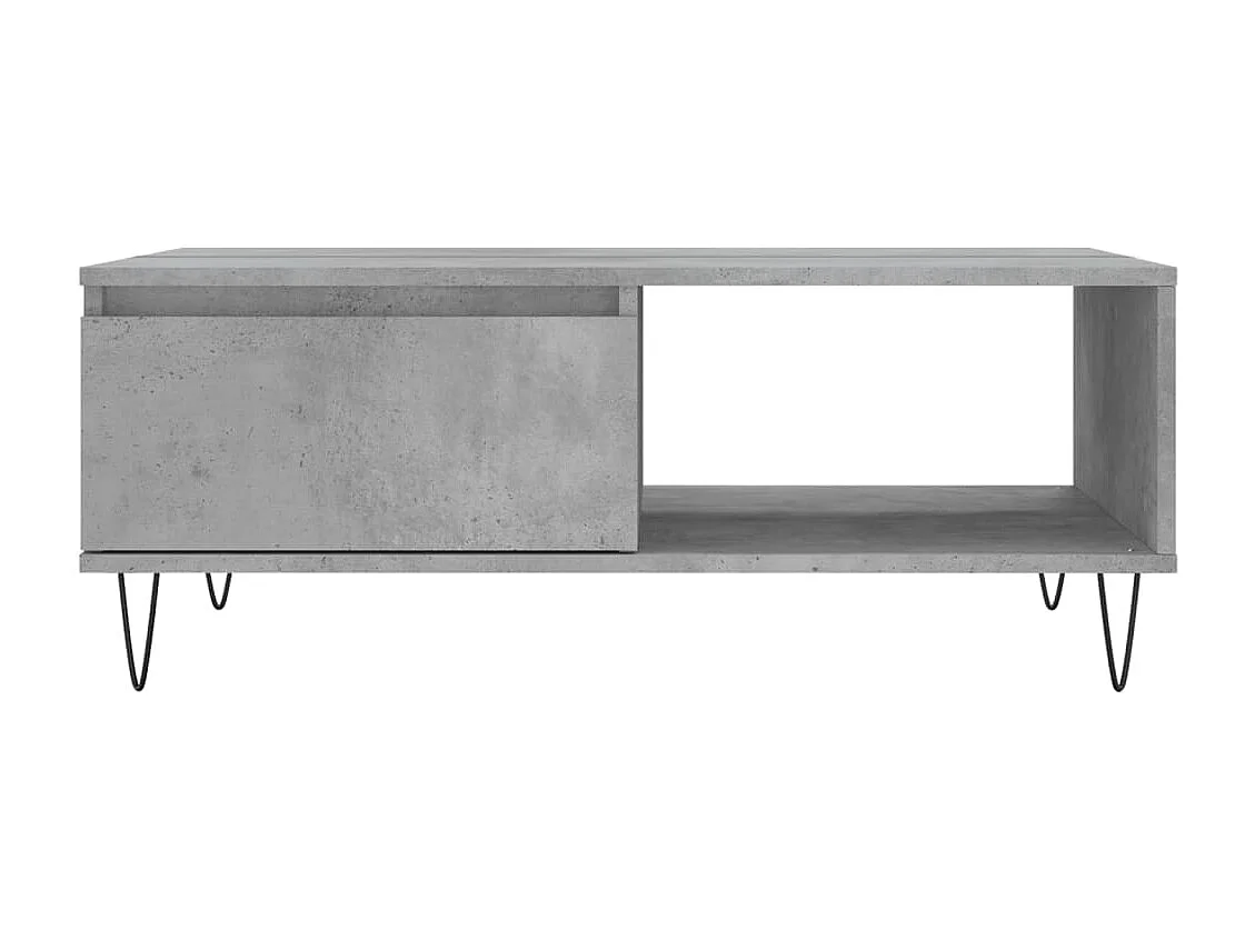 Mesa de centro gris hormigón 90x60x35 cm madera de ingeniería