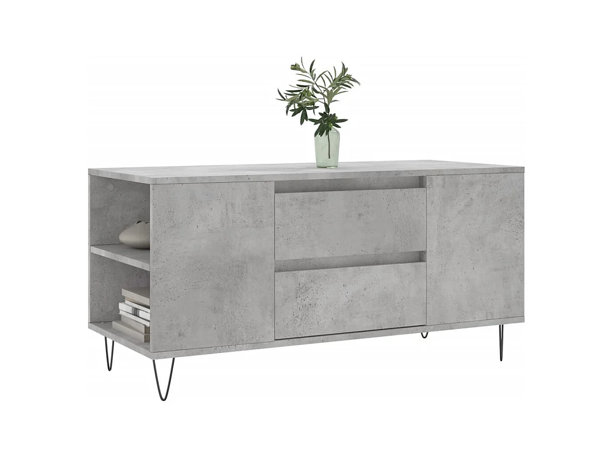 Betongrijze salontafel 102x44,5x50 cm bewerkt hout