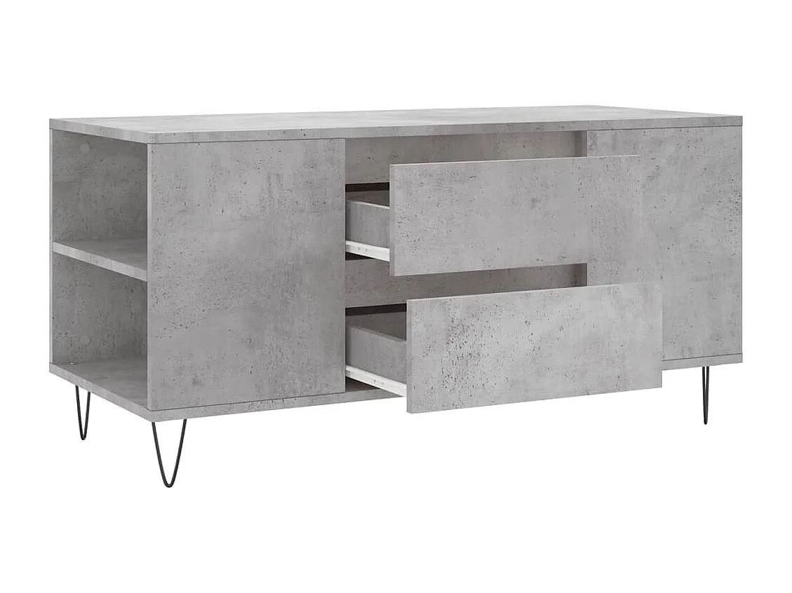 Betongrijze salontafel 102x44,5x50 cm bewerkt hout