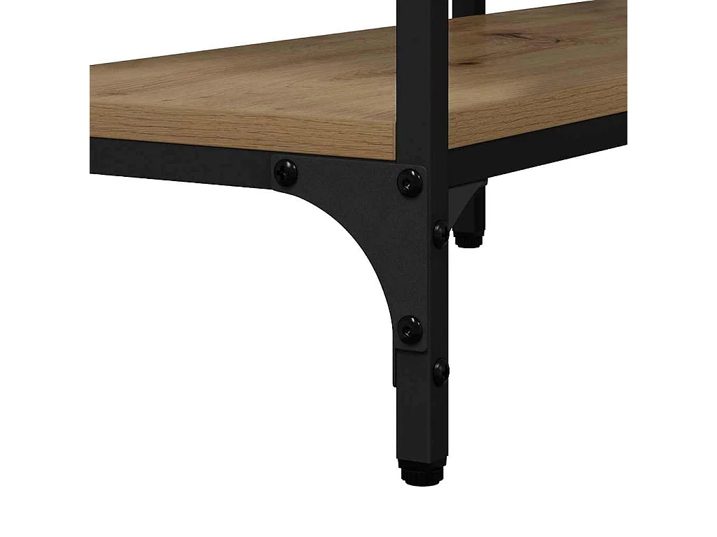 Consoletafel met plank, handgemaakt eikenhout, 160 x 29 x 80 cm