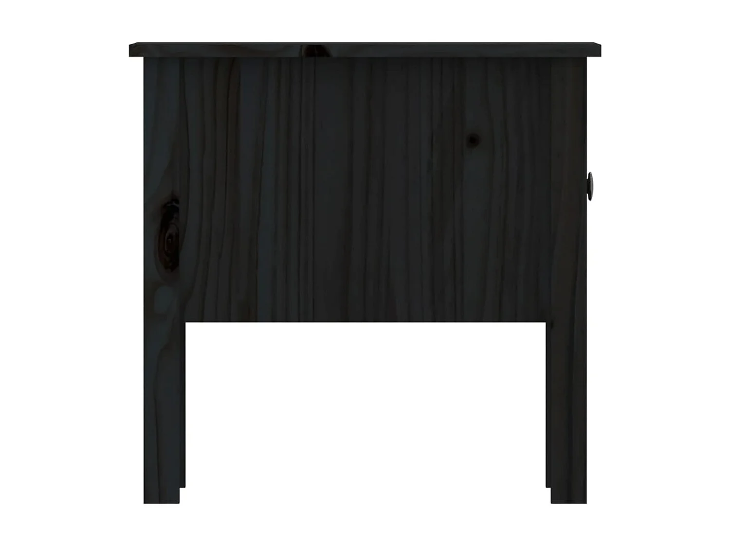 Tables d'appoint 2 pcs Noir 50x50x49 cm Bois massif de pin