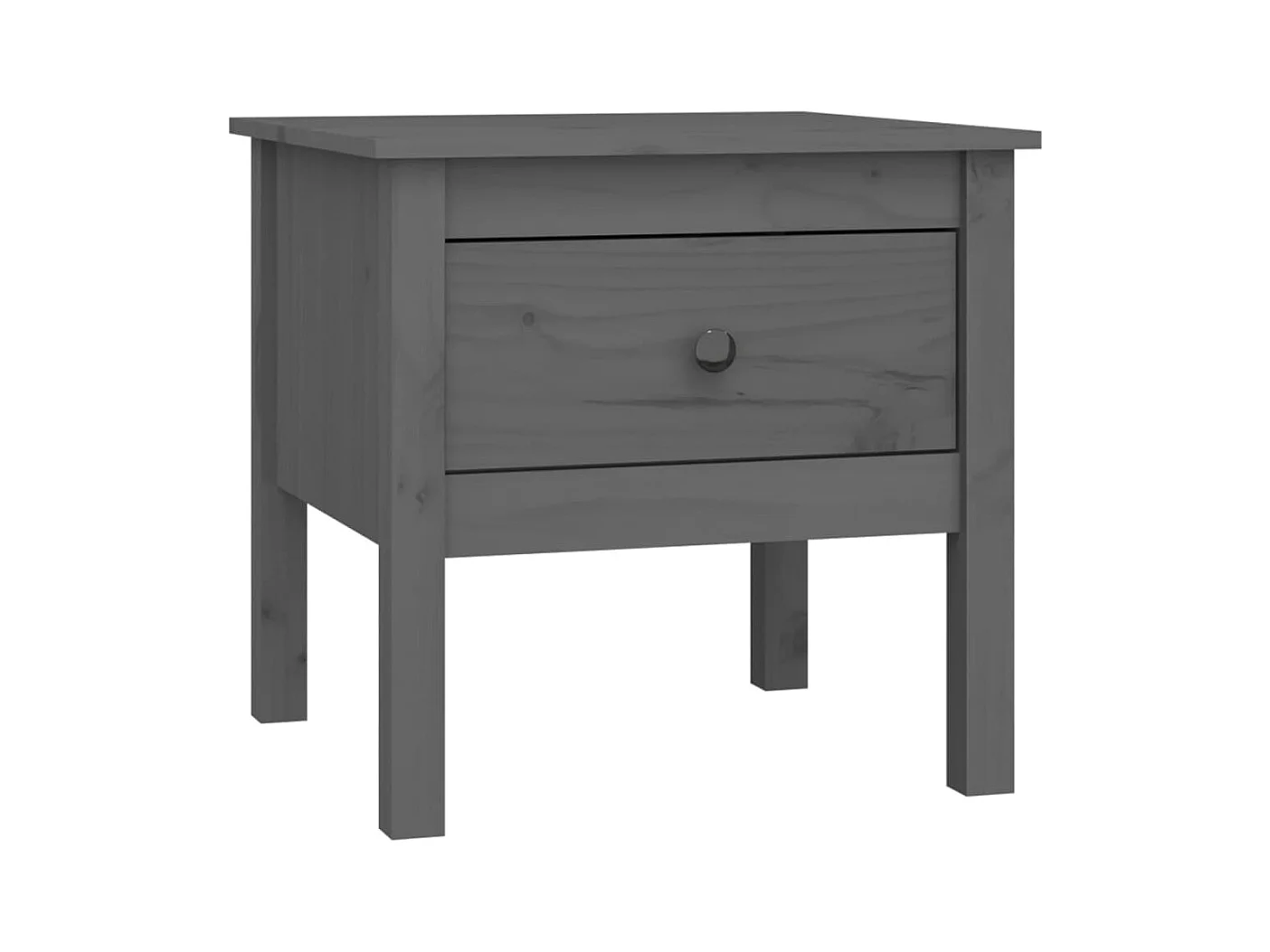 Tavolini laterali 2 pezzi Grigio 50x50x49 cm Legno massello di pino