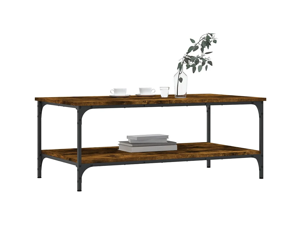 Table basse chêne fumé 100x55x40 cm bois d'ingénierie