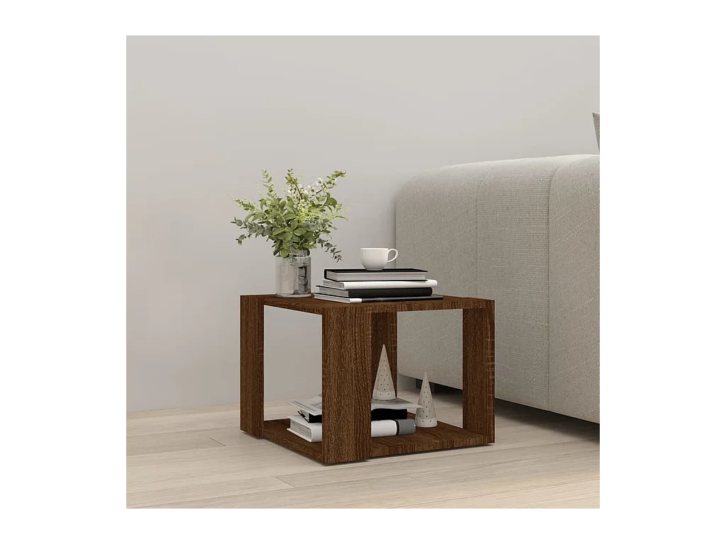 Tavolino da caffè Rovere marrone 40x40x30 cm Legno ingegnerizzato
