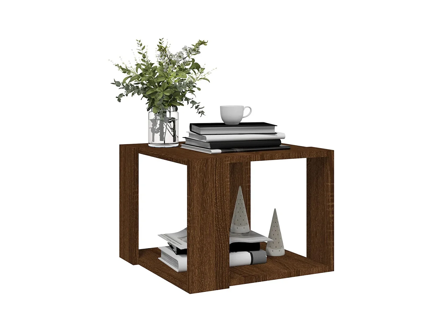 Tavolino da caffè Rovere marrone 40x40x30 cm Legno ingegnerizzato