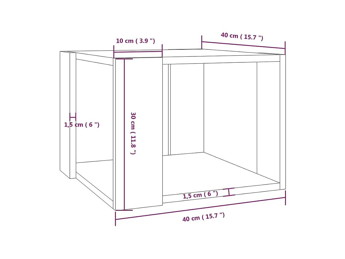 Tavolino da caffè Rovere marrone 40x40x30 cm Legno ingegnerizzato