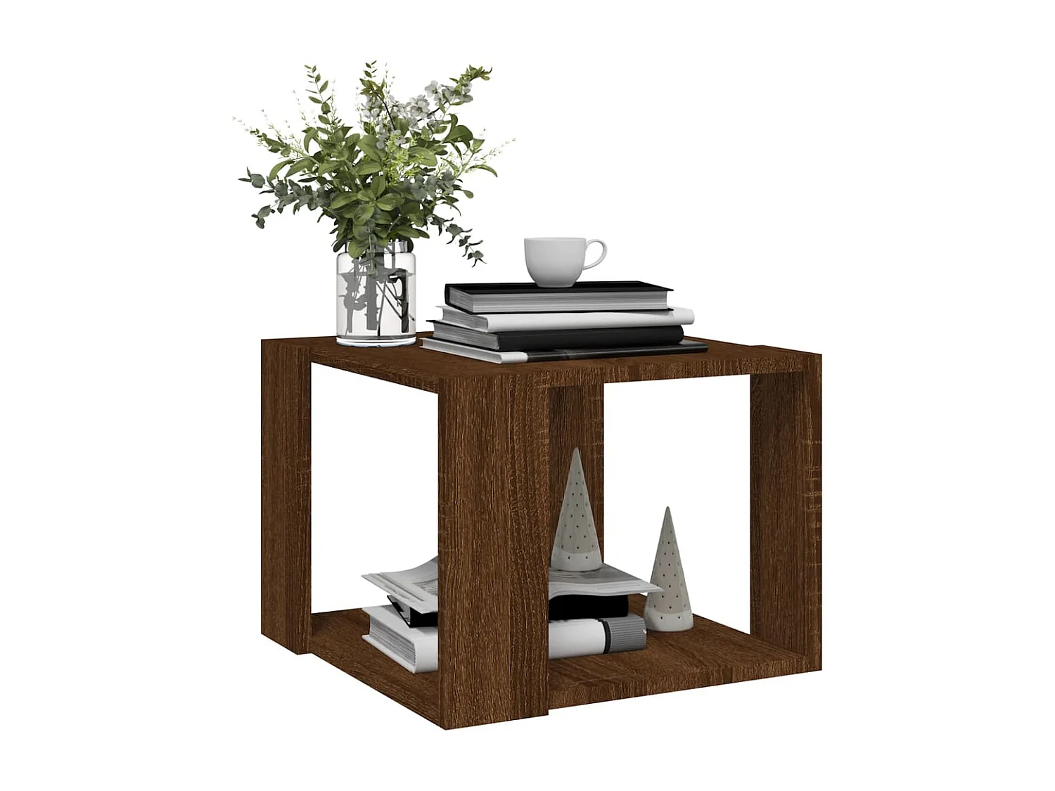 Tavolino da caffè Rovere marrone 40x40x30 cm Legno ingegnerizzato