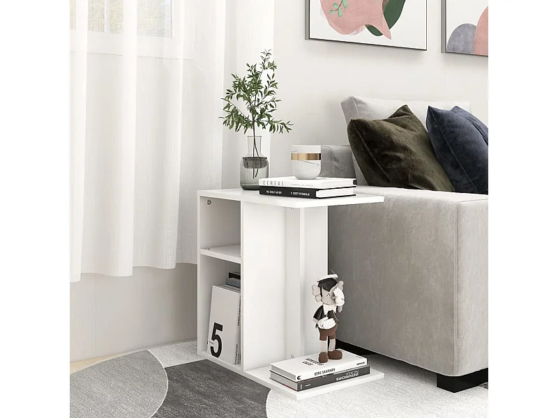 Table d'appoint Blanc 50x30x50 cm Bois d’ingénierie