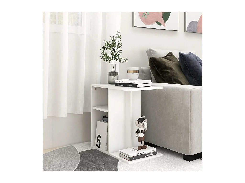 Table d'appoint Blanc 50x30x50 cm Bois d’ingénierie