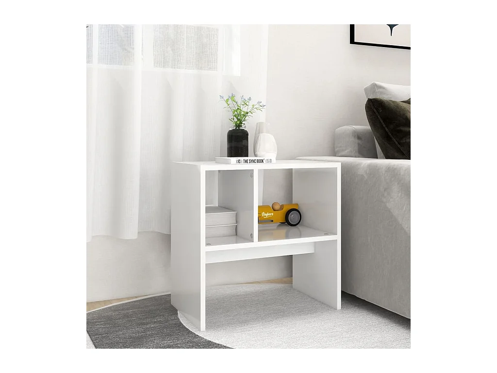 Table d'appoint Blanc 50x30x50 cm Bois d’ingénierie