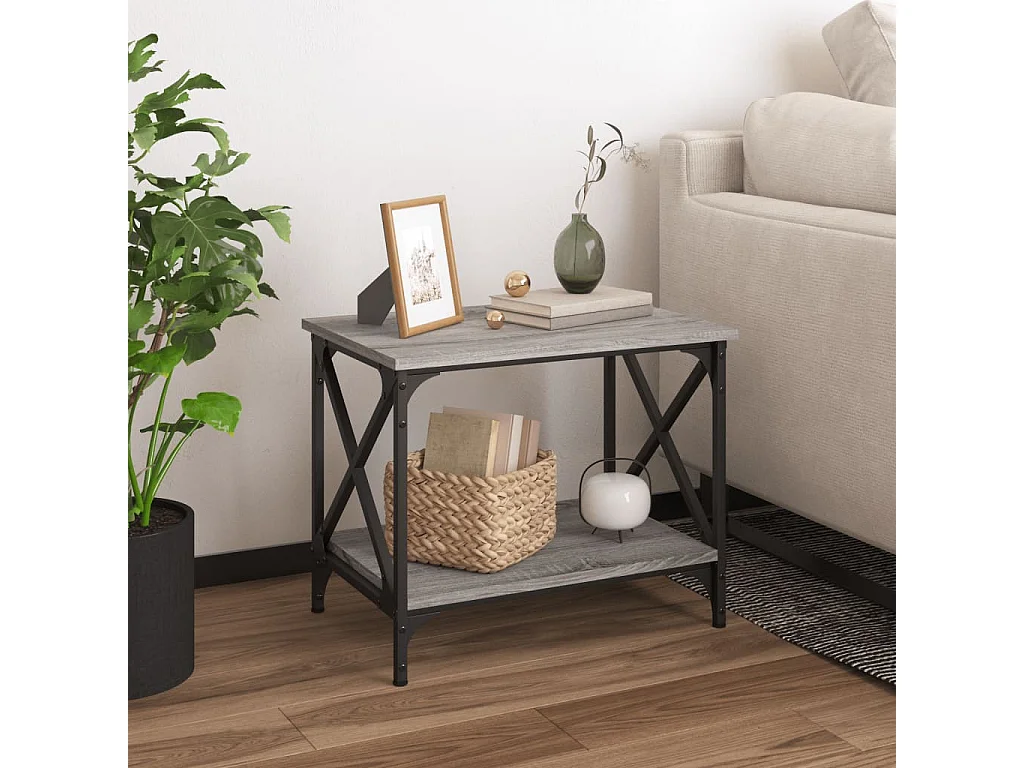 Table d'appoint Sonoma gris 55x38x45 cm Bois d'ingénierie