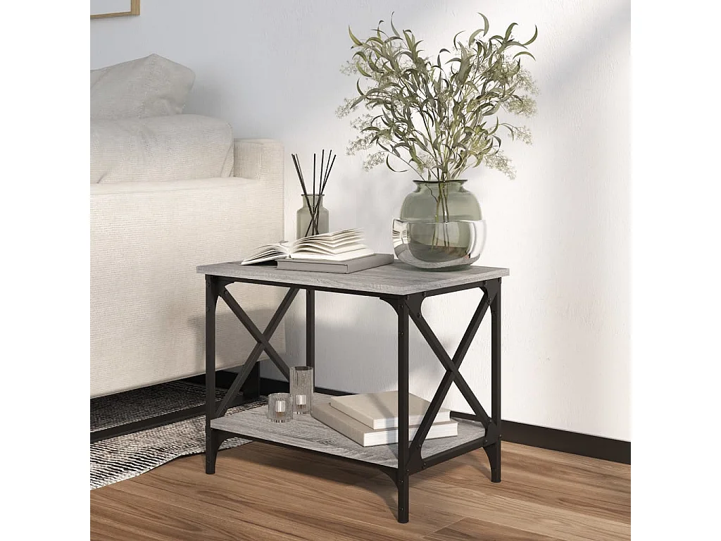 Table d'appoint Sonoma gris 55x38x45 cm Bois d'ingénierie
