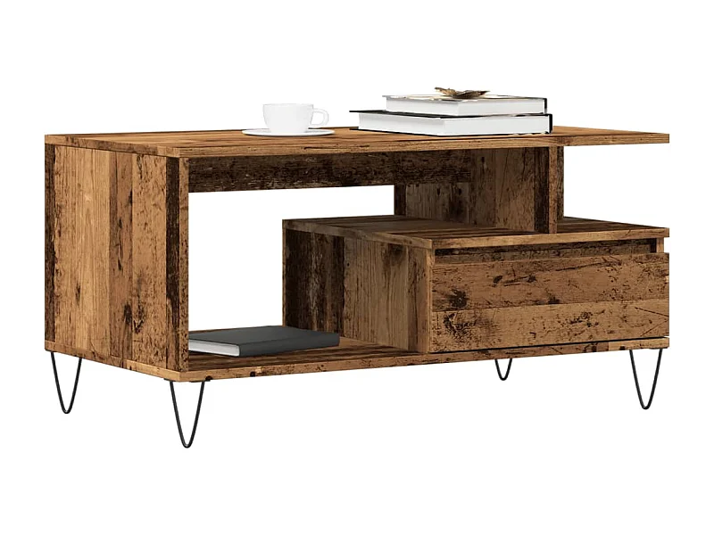 Salontafel oud hout 90x49x45 cm bewerkt hout