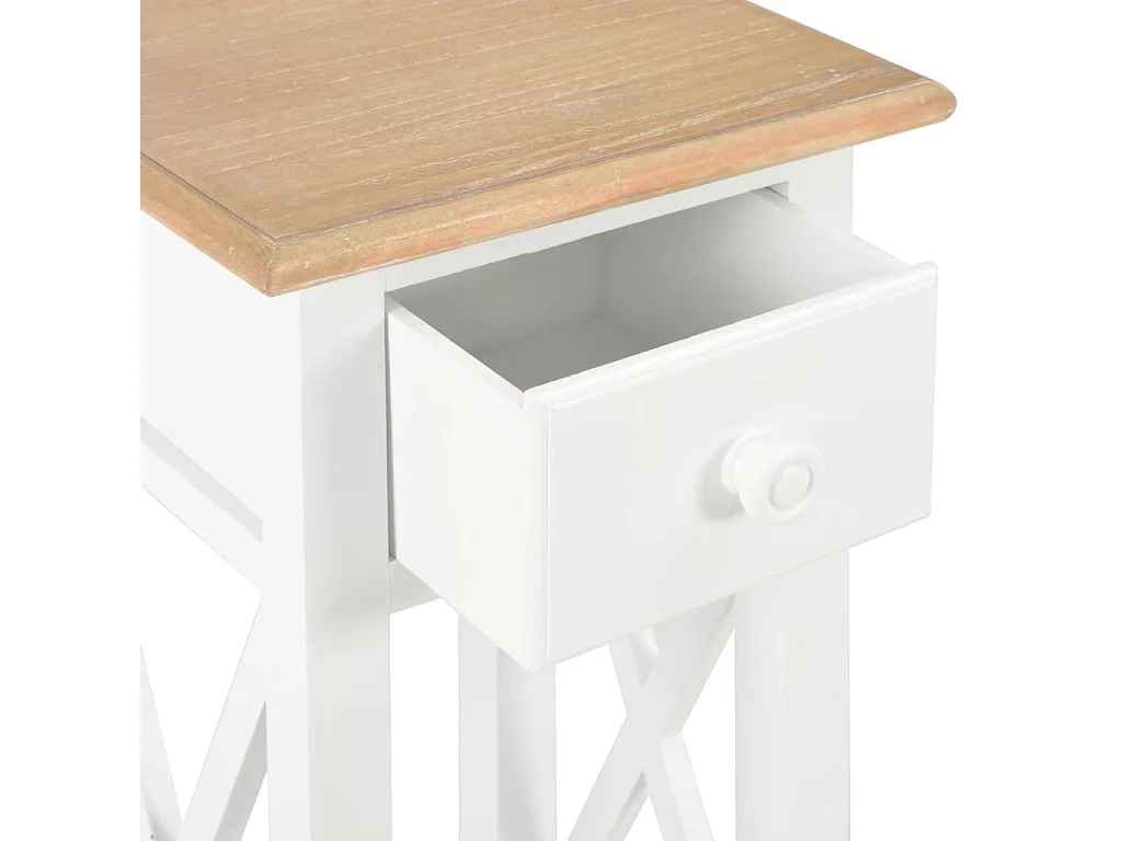Mesa de centro Blanca 27 x 27 x 65,5 cm Madera
