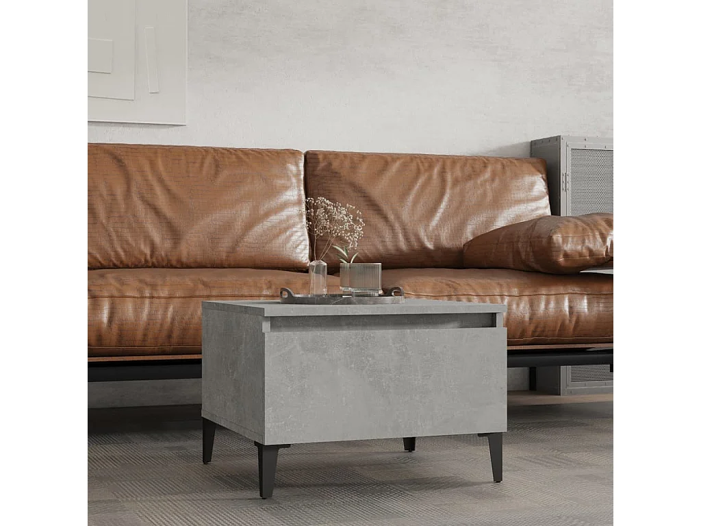 Table d'appoint Gris béton 50x46x35 cm Bois d'ingénierie
