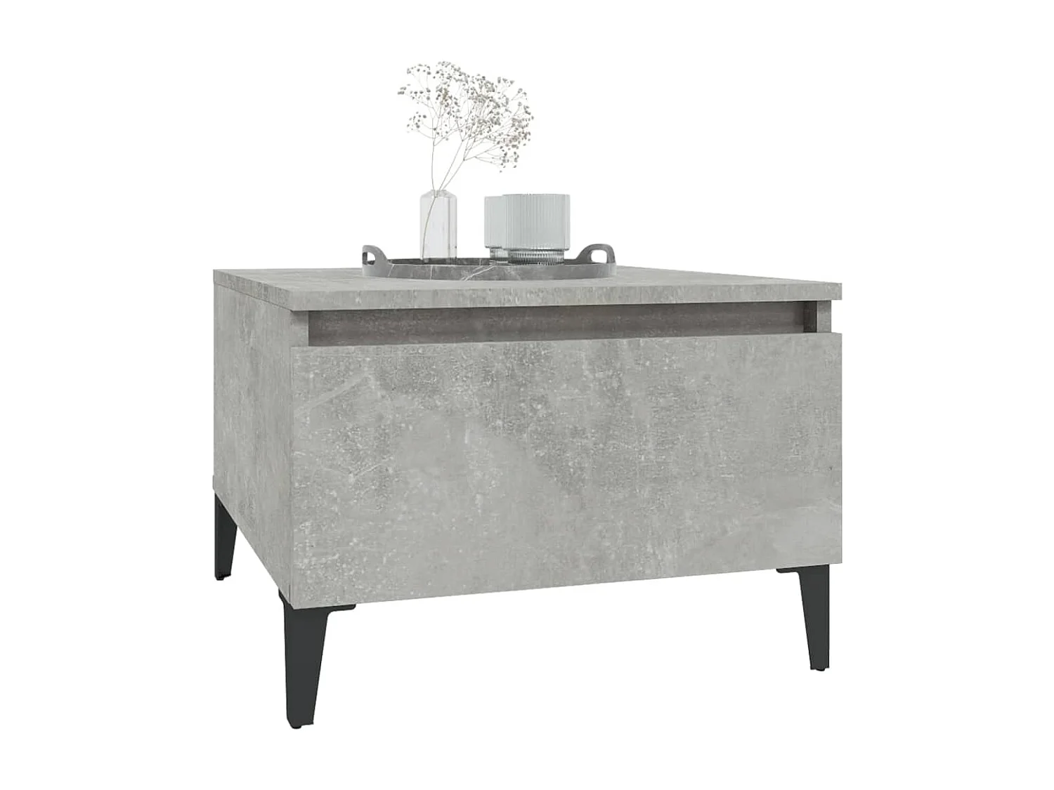 Table d'appoint Gris béton 50x46x35 cm Bois d'ingénierie