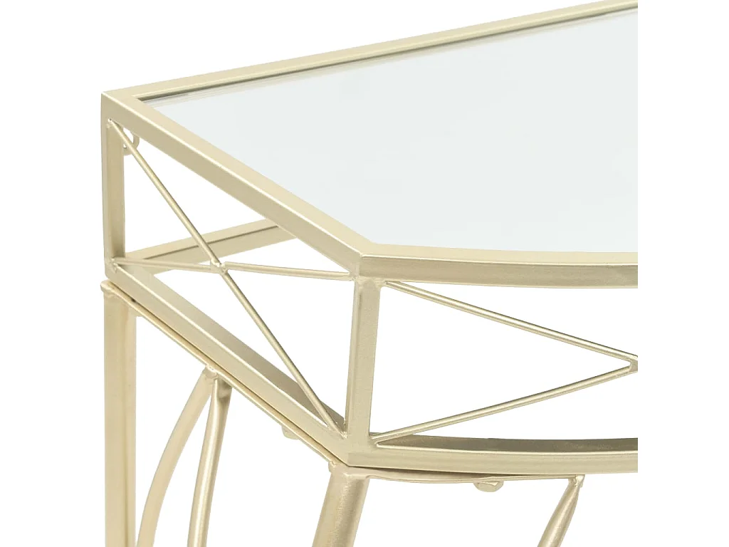 Franse metalen bijzettafel 82 x 39 x 76 cm goud